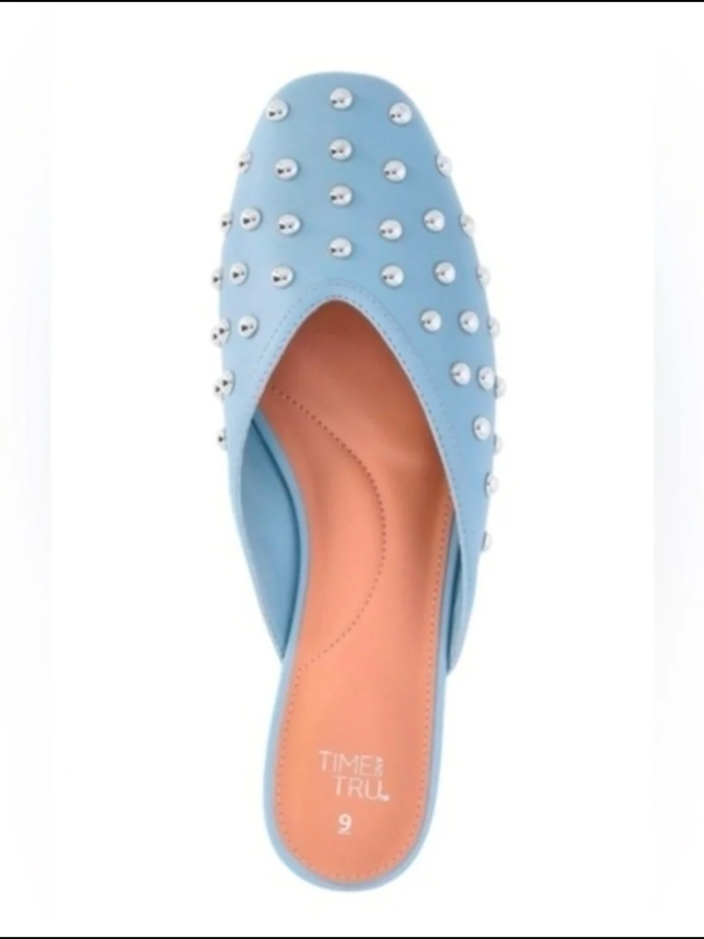 Time and Tru Blue Studded Slip-On Mules Size 7 NWT